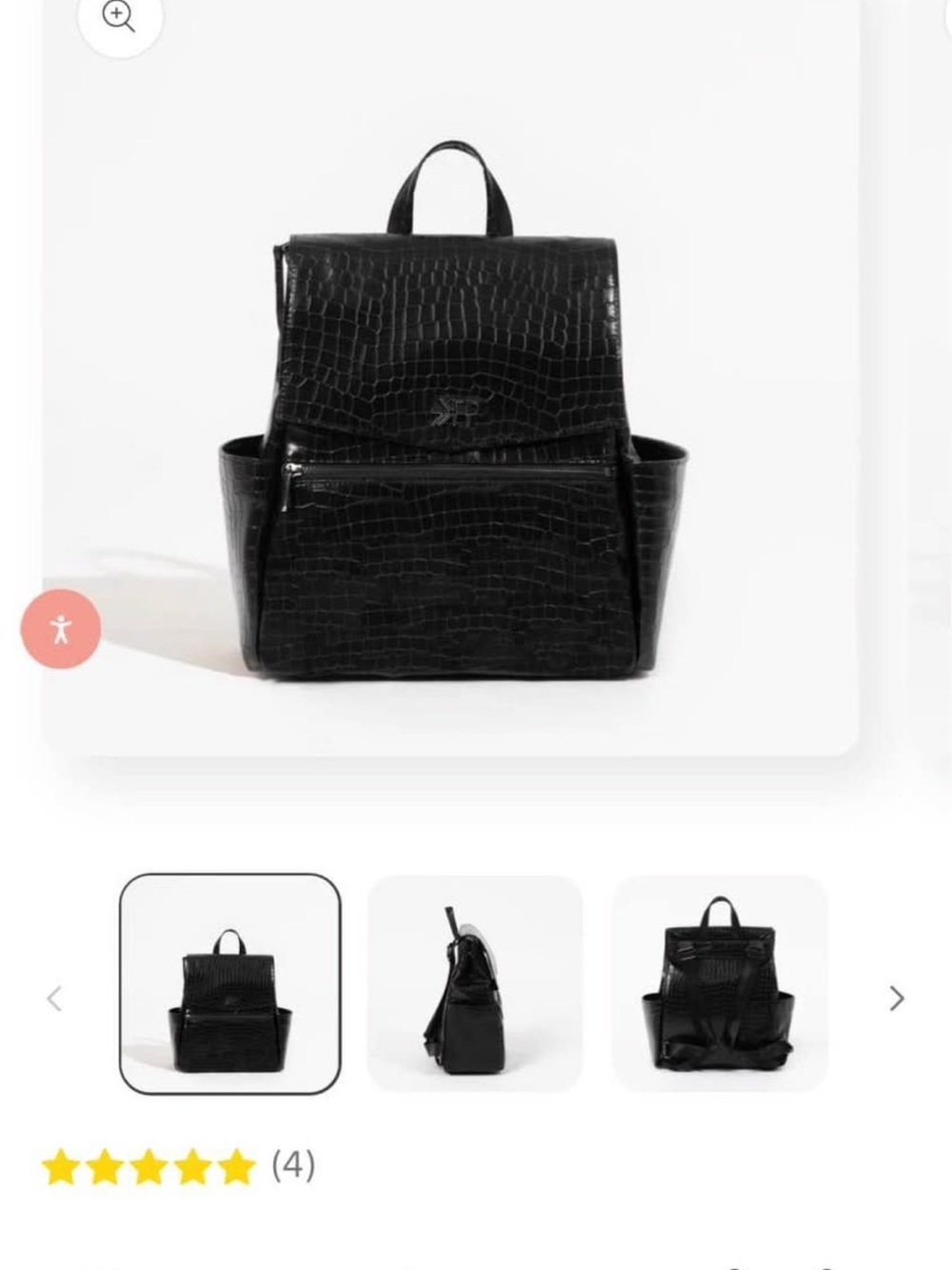 Freshly Picked Black Croc-Embossed Backpack